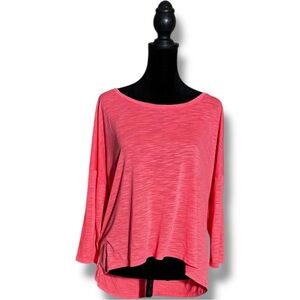 American Eagle Outfitters Coral Long Sleeve High Low Relaxed Fit Casual Tee
